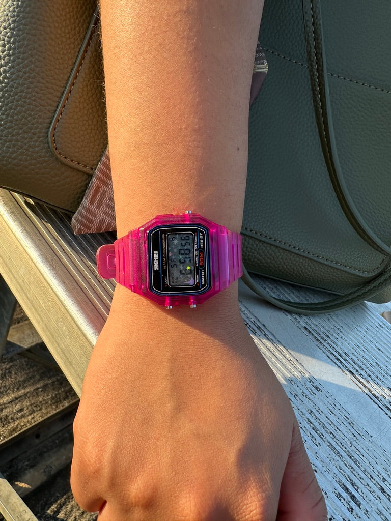 Purple Starburst Skmei Digital Watch - Rainbow Holo Mod