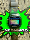 Black Transparent Digital Watch – Rainbow Holographic Full Screen Mod - SKMEI