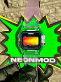 Purple Transparent Digital Watch – Rainbow Holographic Full Screen Mod - SKMEI