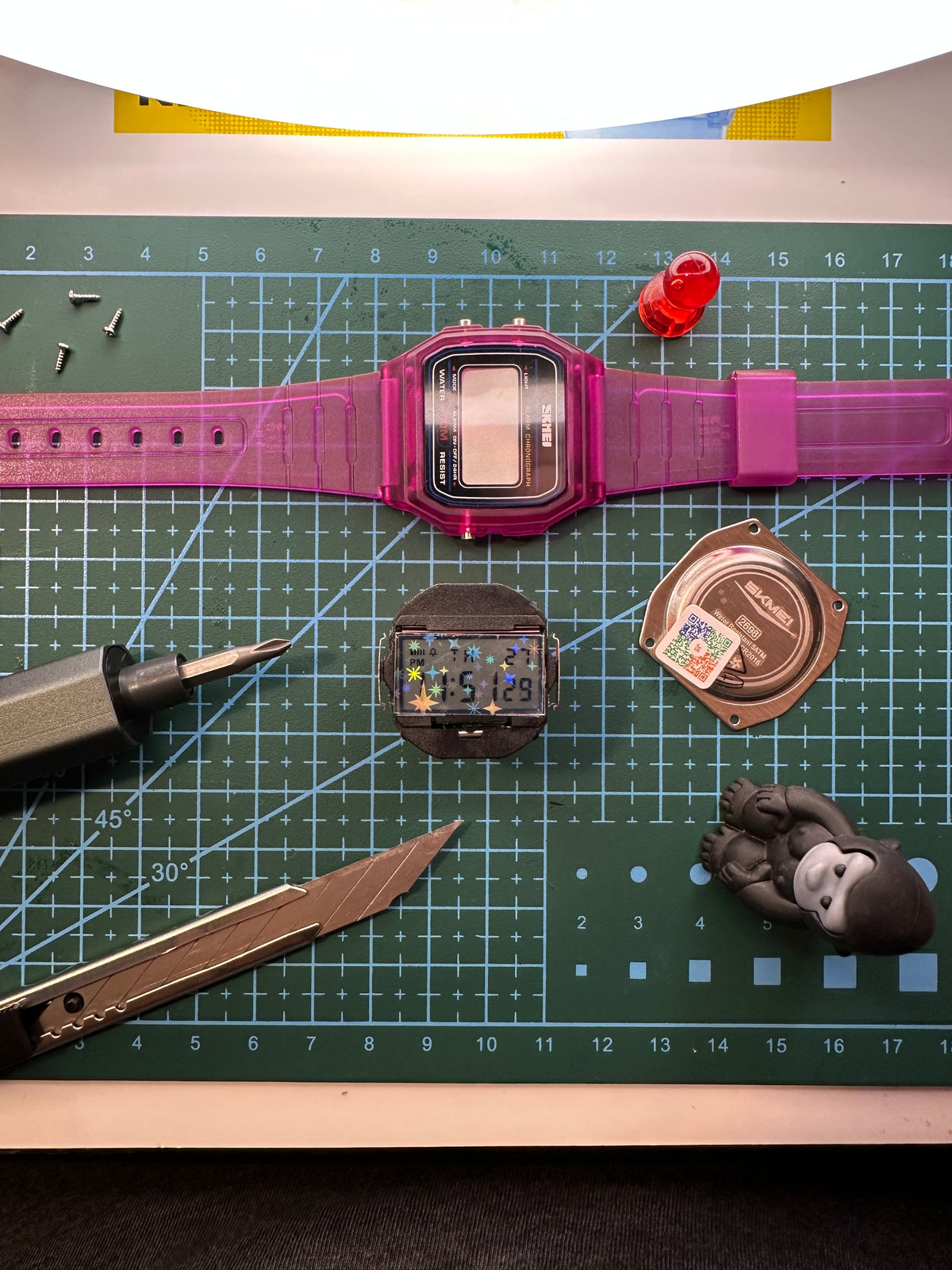 Purple Starburst Skmei Digital Watch - Rainbow Holo Mod