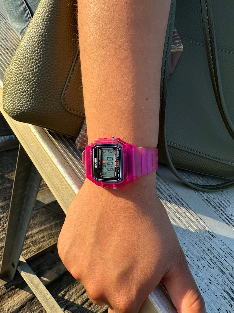 Purple Starburst Skmei Digital Watch - Rainbow Holo Mod