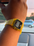 Yellow Star Field Skmei Digital Watch - Rainbow Holo Mod