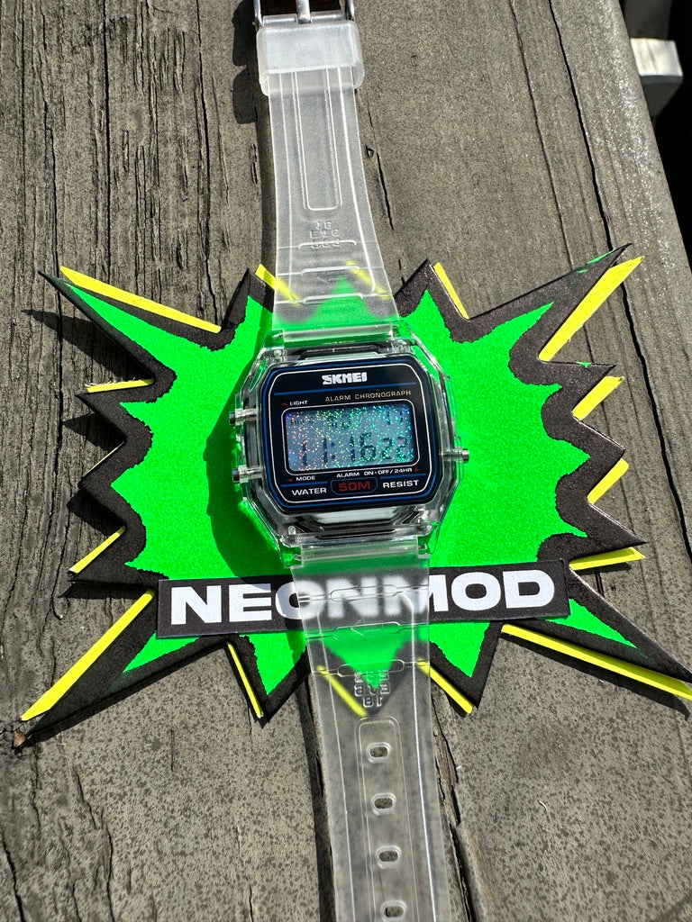 Holographic Star Field Digital Watch - Transparent Clear Jelly Mod Holo Watch