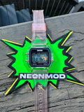 Pink Holo Watch - Rainbow Holographic Star Burst Mod - Clear SKMEI Digital Watch