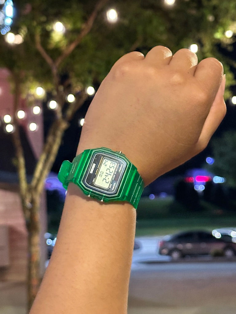 Emerald Green Star Field Skmei Digital Watch - Rainbow Holo Mod