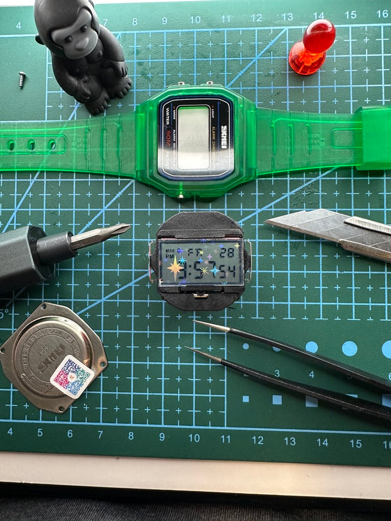 Green Starburst Skmei Digital Watch - Rainbow Holo Mod